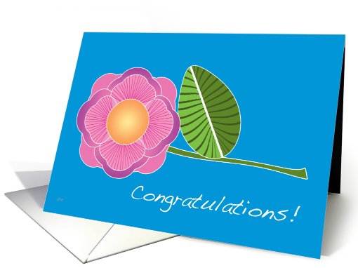 Whimsical Pink Flower Congratulations card (327678)