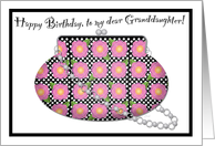 Flowery Handbag Birthday Granddaughter card