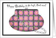 Flowery Handbag Birthday Aunt card