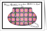 Flowery Handbag Birthday Mother-in-Law card