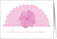 Peony Fan Matron of Honor card