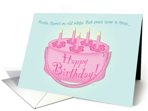 Birthday Cake Purse for Auntie card (330886)