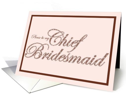 Chief Bridesmaid Pink & Brown card (331284)