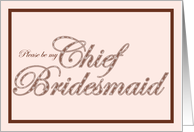 Chief Bridesmaid Pink & Brown card