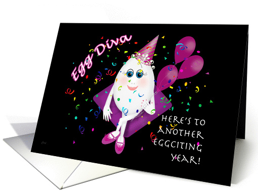 Egg Diva Happy New Year card (334300)