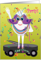 Mardi Gras Party Invitation Egg Diva card