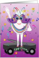 Egg Diva Mardi Gras Greetings card