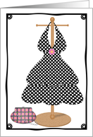 Polka Dot Dress Blank Card