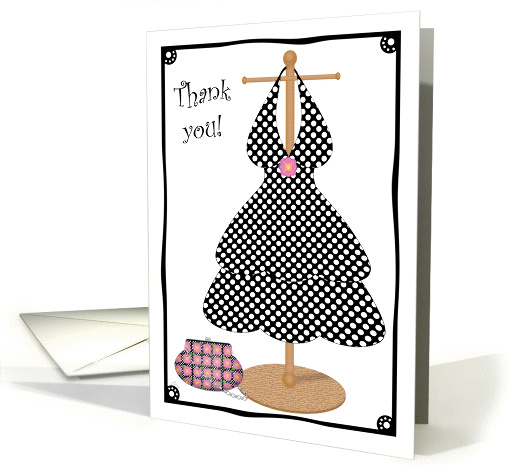 Polka Dot Dress Gift Thank You card (336751)