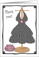 Polka Dot Dress Gift Thank You card