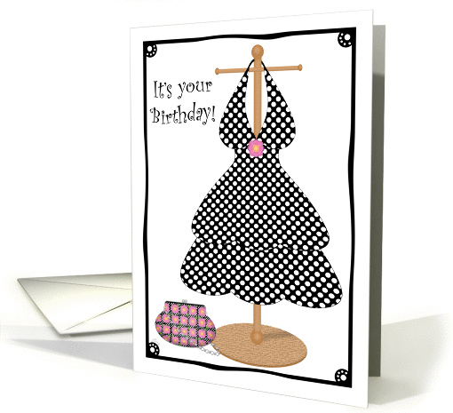 Polka Dot Dress Birthday for Her card (336757)