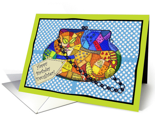 Crazy Cat Purse Birthday Daughter card (338652)