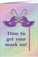 Mardi Gras Party Invitations Mask card