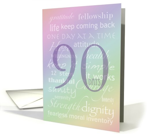 Recovery Rainbow Text 90 Days card (339812)