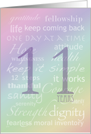 12 Step Recovery 11 Years card