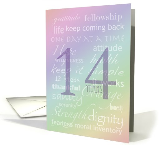 12 Step Recovery 14 Years card (341231)