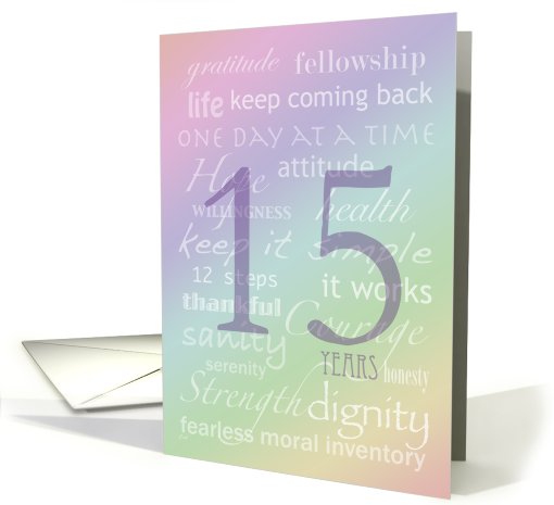 12 Step Recovery 15 Years card (341415)