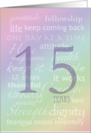 12 Step Recovery 15 Years card