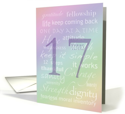 12 Step Recovery 17 Years card (341421)