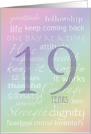 12 Step Recovery 19 Years card