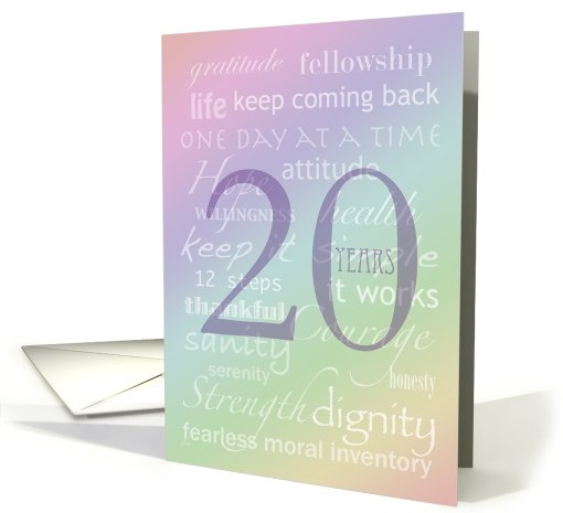 12 Step Recovery 20 Years card (341515)