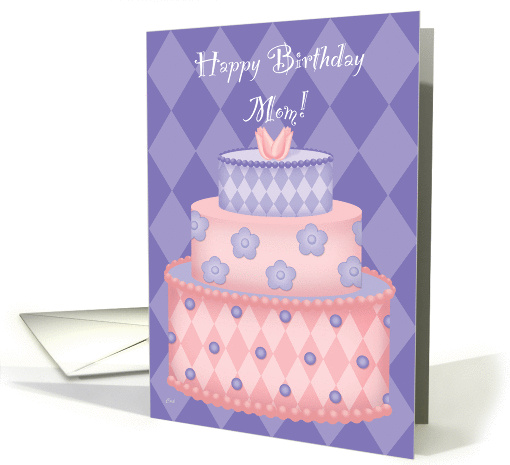 Funky Birthday Cake for Mom card (342041)