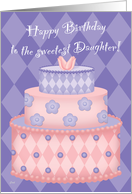 Funky Birthday Cake for Daughter card