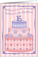 Sweet 16 Pink Cake for Granddaugher card