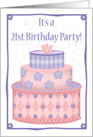 Whimsical Cake 21st Birthday Invitation card