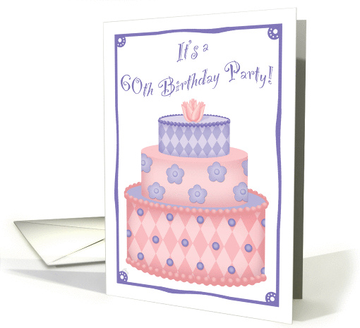 Whimsical Cake 60th Birthday Invitation card (345215)