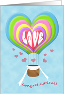 Love Balloon Marriage Congratulations card