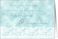 Aqua Wedding Congratulations card