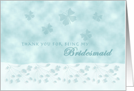 Aqua Butterfly Thank You Bridesmaid card