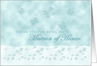Aqua Butterfly Thank You Matron of Honor card