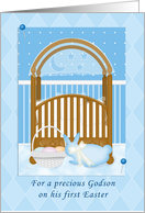 Baby’s Crib Godson’s First Easter card