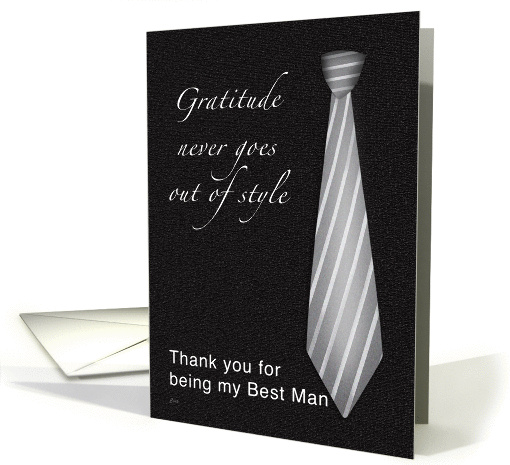 Classic Grey Tie Best Man Thank You card (360948)