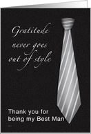 Classic Grey Tie Best Man Thank You card
