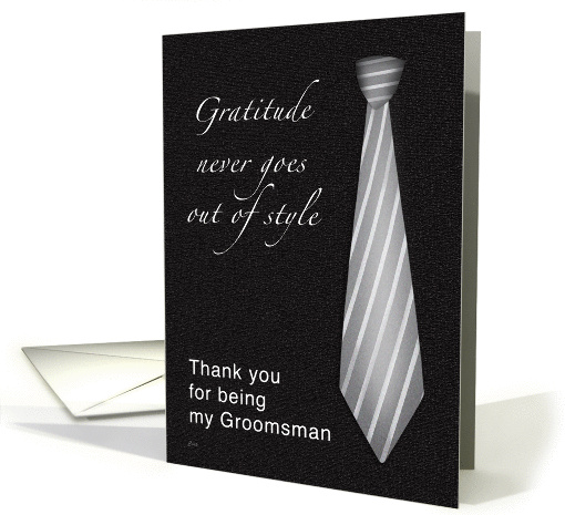Classic Grey Tie Groomsman Thank You card (360949)