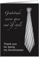 Classic Grey Tie Groomsman Thank You card