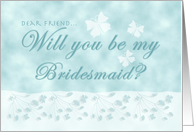 Aqua Butterfly Bridesmaid Friend card