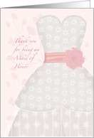 Lace Shadow Thank You Maid of Honor card