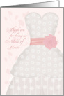 Lace Shadow Thank You Maid of Honor card