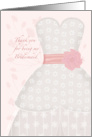 Lace Shadow Thank You Bridesmaid card