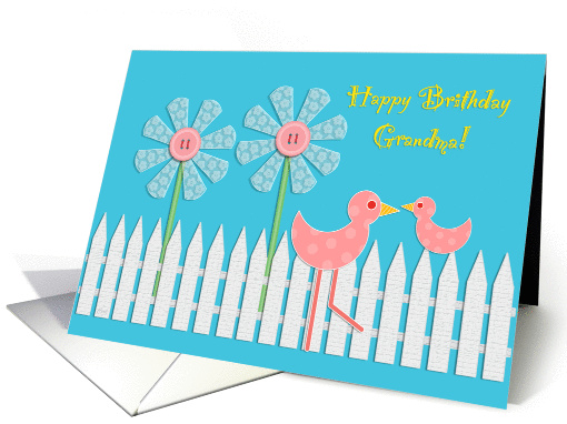 Picket Fence Flowers Grandma Birthday card (365601)
