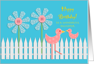 Picket Fence Flowers Daughter’s Birthday card