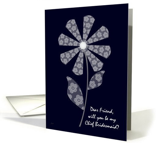 Whimsical Lace Flower Friend Chief Bridesmaid card (366254)