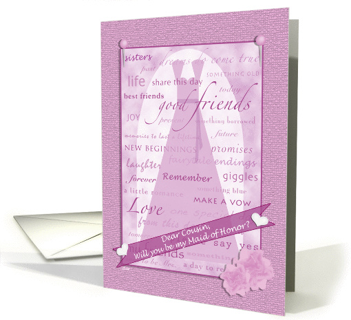 Wedding Scrapbook Cousin Maid of Honor card (372816)