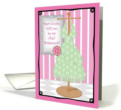 Dress Shop Cousin Chief Bridesmaid card (373495)