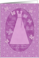 Purple Butterfly & Lace Friend Maid of Honor card