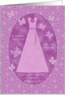 Purple Butterfly & Lace Friend Chief Bridesmaid card